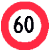 European speed limit sign